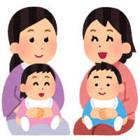 赤ちゃんを抱っこするママ友