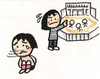 保育所に行きたくないこどもの絵です。