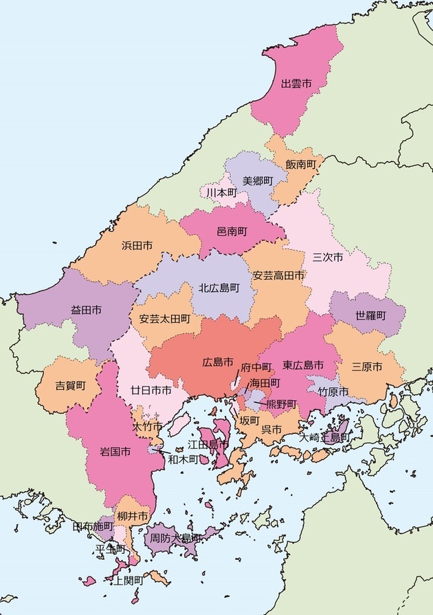 広島広域都市圏の地図