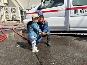 放水体験の様子