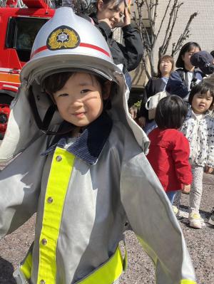 消防士なりきり体験の様子