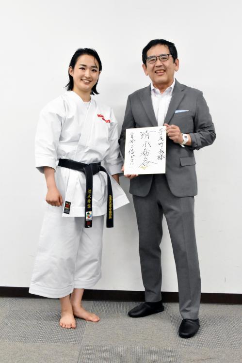 清水 希容さんと寺尾町長