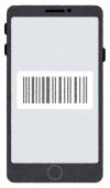 スマホの表示されたバーコードの画像