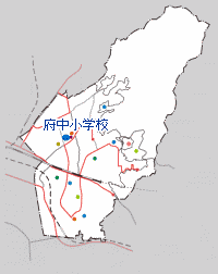 府中小学校の位置