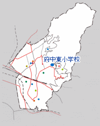 府中東小学校の位置