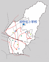 府中北小学校の位置