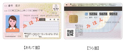 マイナンバーカードの見本